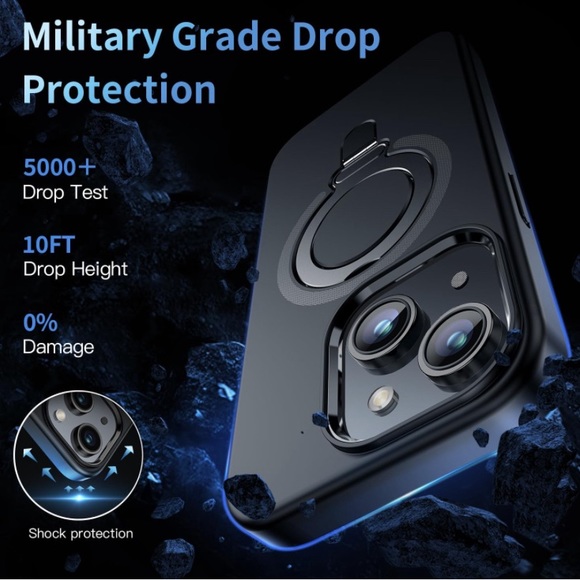 New Magnetic Case for iPhone 15 with Stand Foldable Durable Ring - Picture 1 of 5